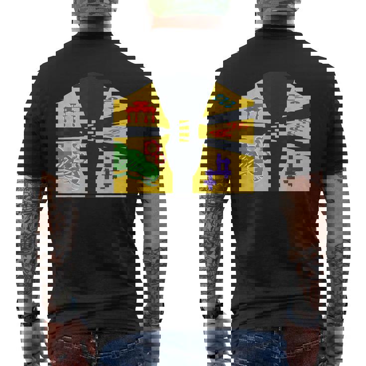 琉球備形沖縄沖縄内南朱型 三線 メンズTシャツ バックプリント