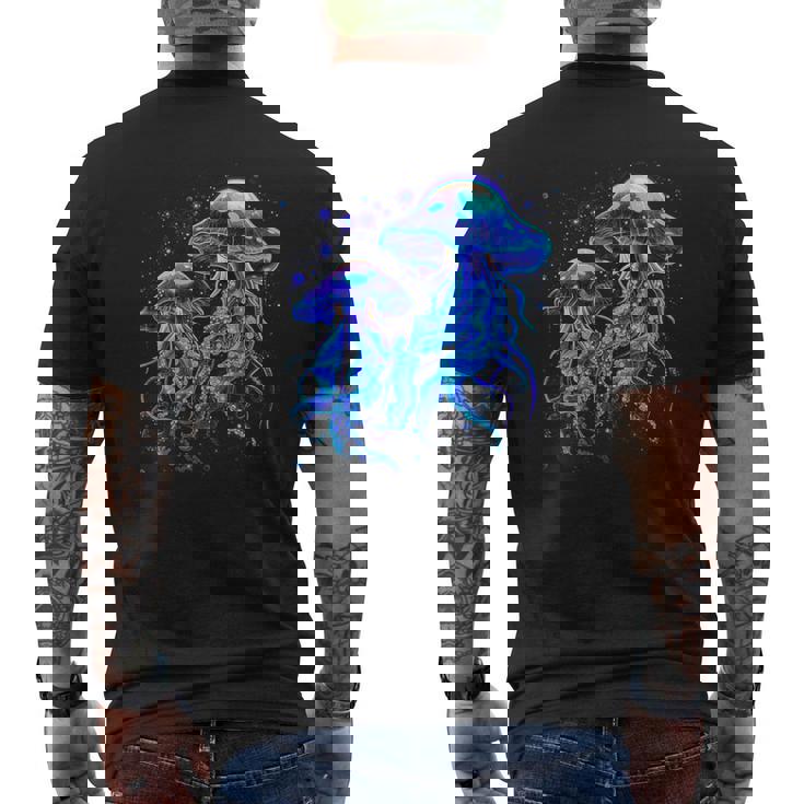 生物発光発光クラゲ メンズTシャツ バックプリント