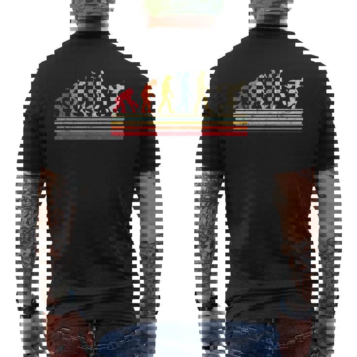 男のtシャツビンテージレトロの面白いボウリングの進化 メンズTシャツ バックプリント