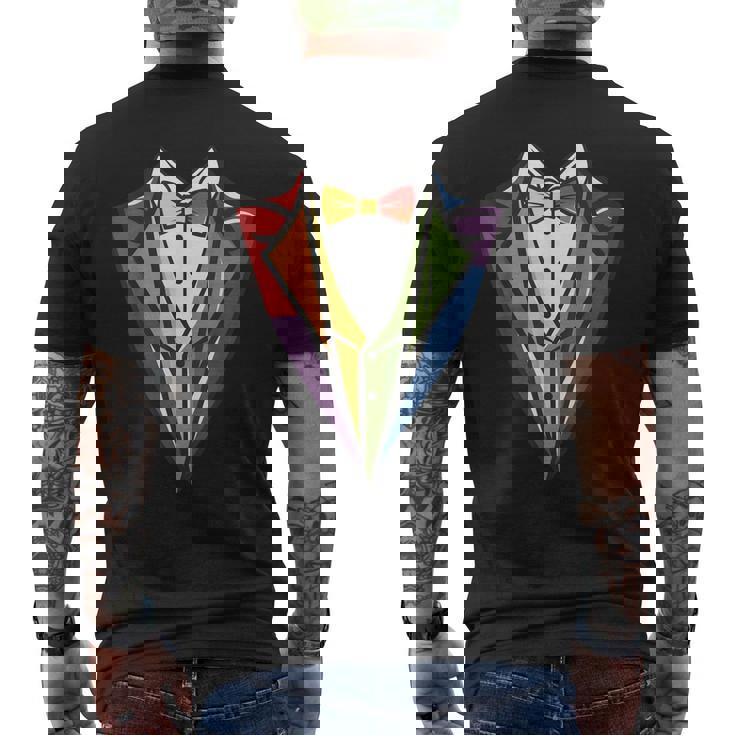 男の子、子供、男性用の幼児用タキシードコスチューム。かわいいレインボータキシード。 メンズTシャツ バックプリント