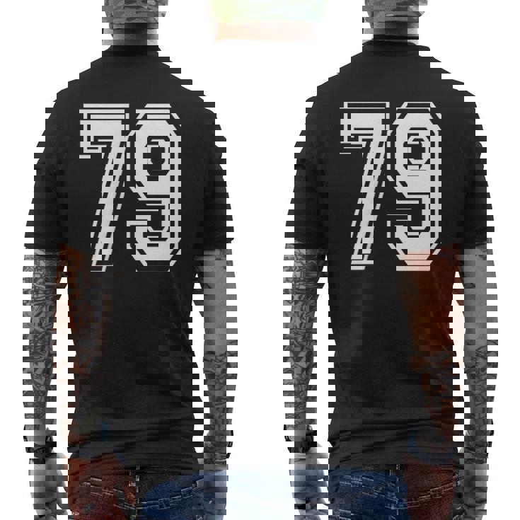 番号 79インチ ホワイト メンズTシャツ バックプリント