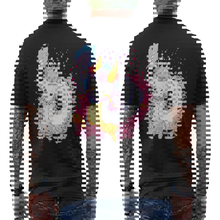 白 アニメ ドラゴン 美的 カワイイ メンズTシャツ バックプリント