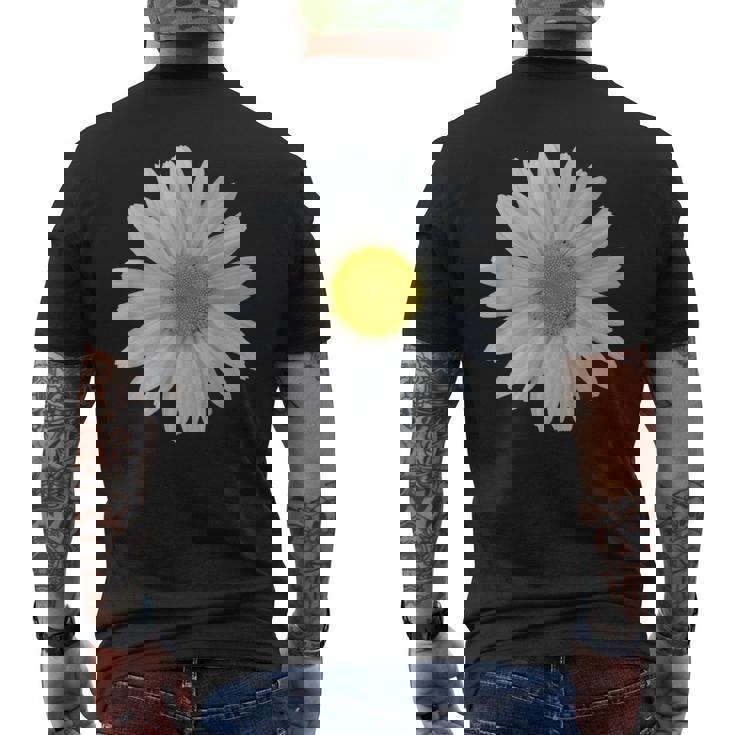 白いデイジーの花、咲くデイジー、花、花、デイジー メンズTシャツ バックプリント