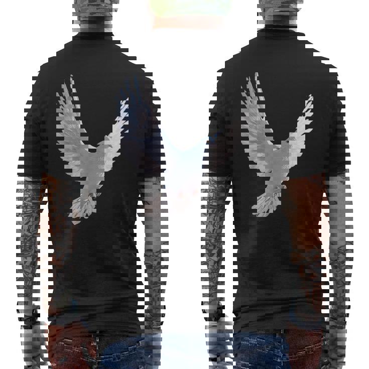 白いハト 白いキジバト 甘いハト メンズTシャツ バックプリント