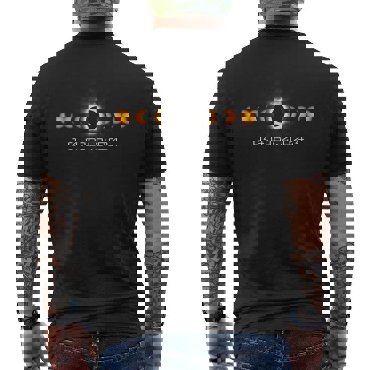 皆既日食2024年4月8日太陽の月 メンズTシャツ バックプリント
