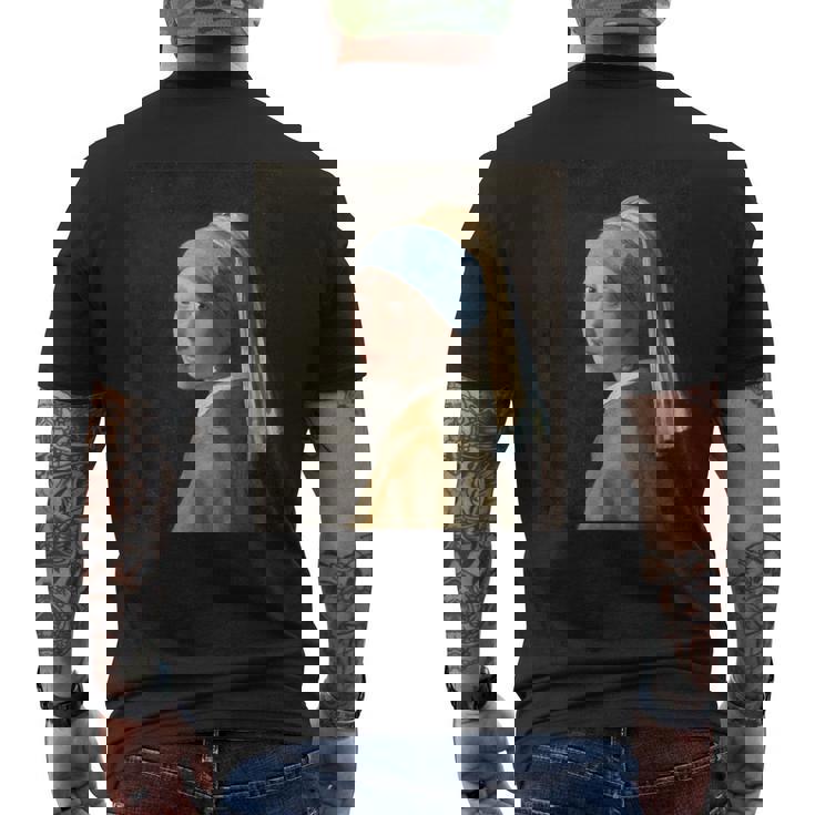 真珠の耳飾りの少女／フェルメール【世界の名画】（高精細画像）Vermeer 美術館アート 油絵 メンズTシャツ バックプリント