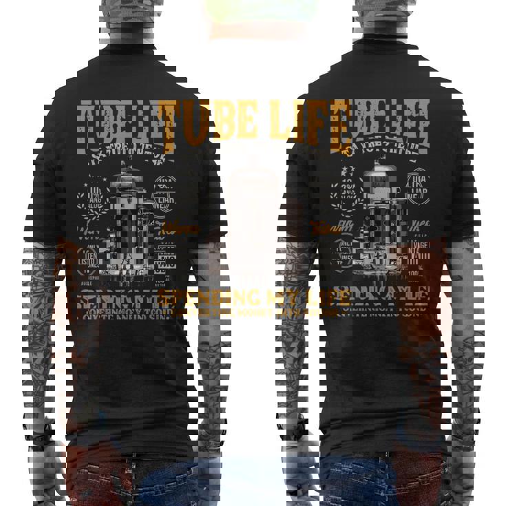 真空管 ギターアンプ チューブ アナログ Hi-Fi アンプ メンズTシャツ バックプリント