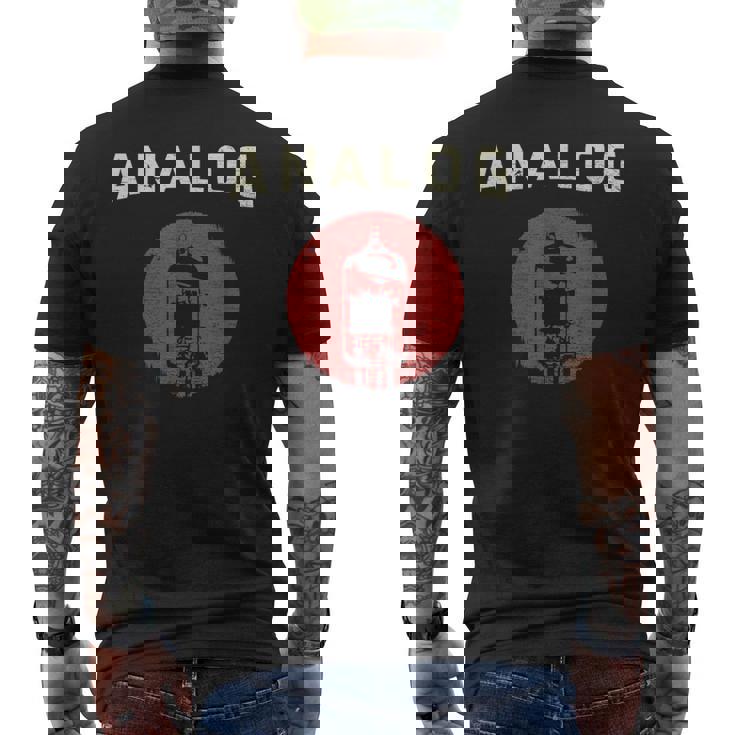 真空管 アンプ アナログ ヴィンテージ レトロ 80年代 メンズTシャツ バックプリント