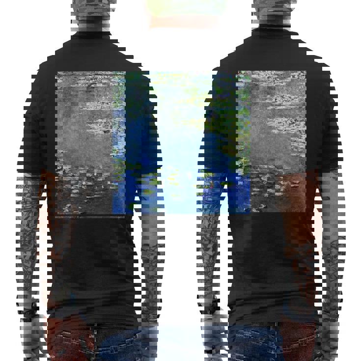 睡蓮の絵 メンズTシャツ バックプリント