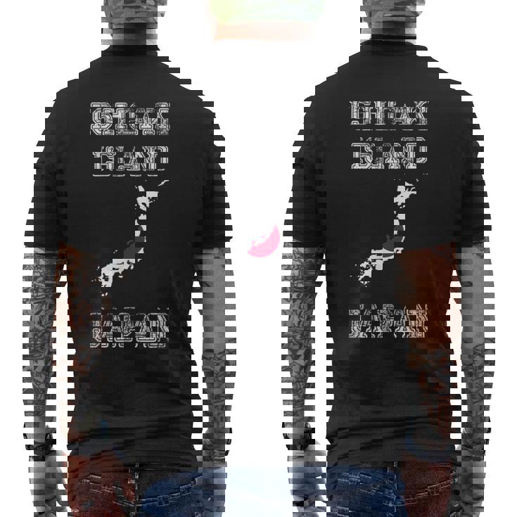 石垣島 日本 ヴィンテージ 日本 国旗 地図 デザイン メンズTシャツ バックプリント