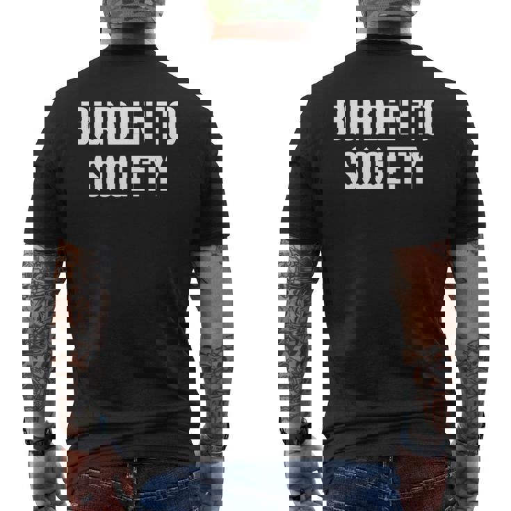 社会への負担 長袖tシャツ メンズTシャツ バックプリント