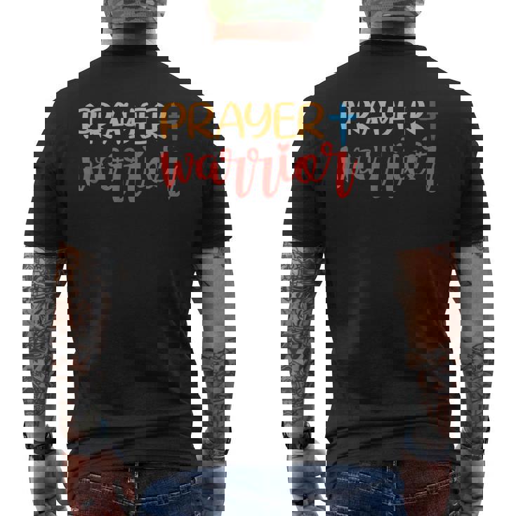 祈り 戦士 神 信仰 イエス メンズTシャツ バックプリント