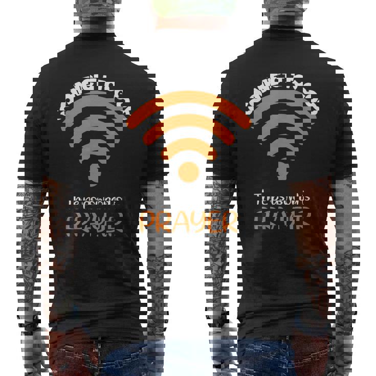 神とつながるパスワードは祈り神信仰イエス メンズTシャツ バックプリント