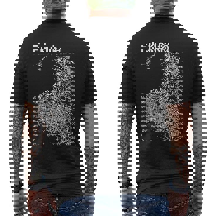 福岡ジャパン クラシック シティ マップ グラフィック メンズTシャツ バックプリント