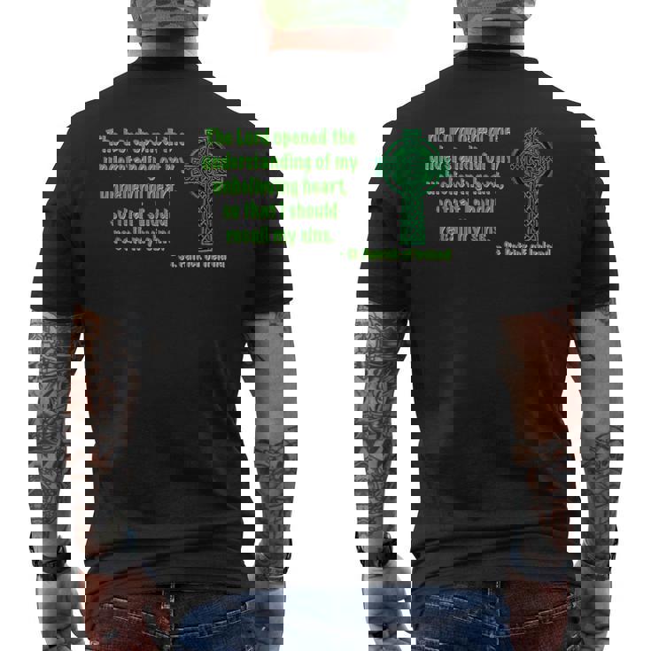 私の信じられない心の理解 聖パトリック メンズTシャツ バックプリント