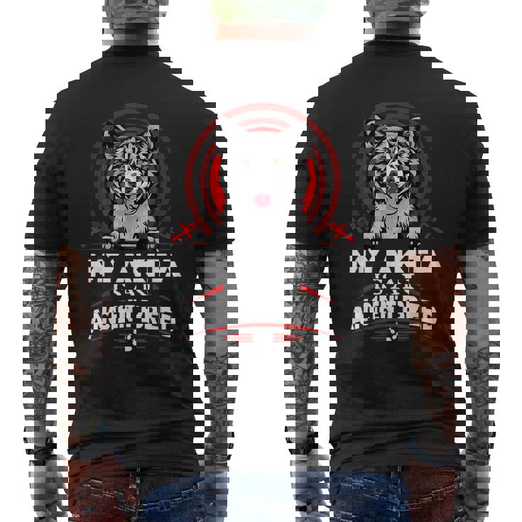 私の秋田は古代の品種の面白い子犬の犬の恋人です メンズTシャツ バックプリント