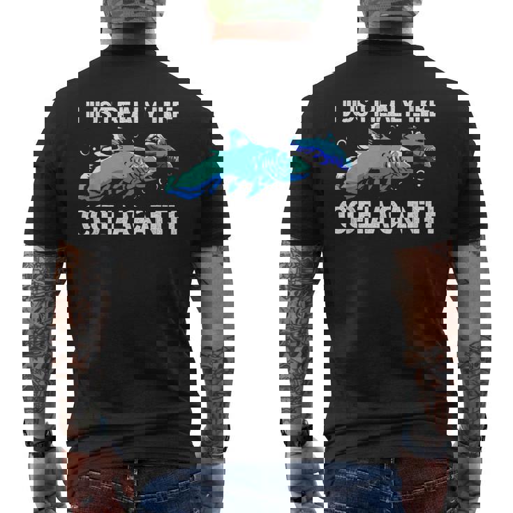 私はシーラカンスが本当に好きです メンズTシャツ バックプリント