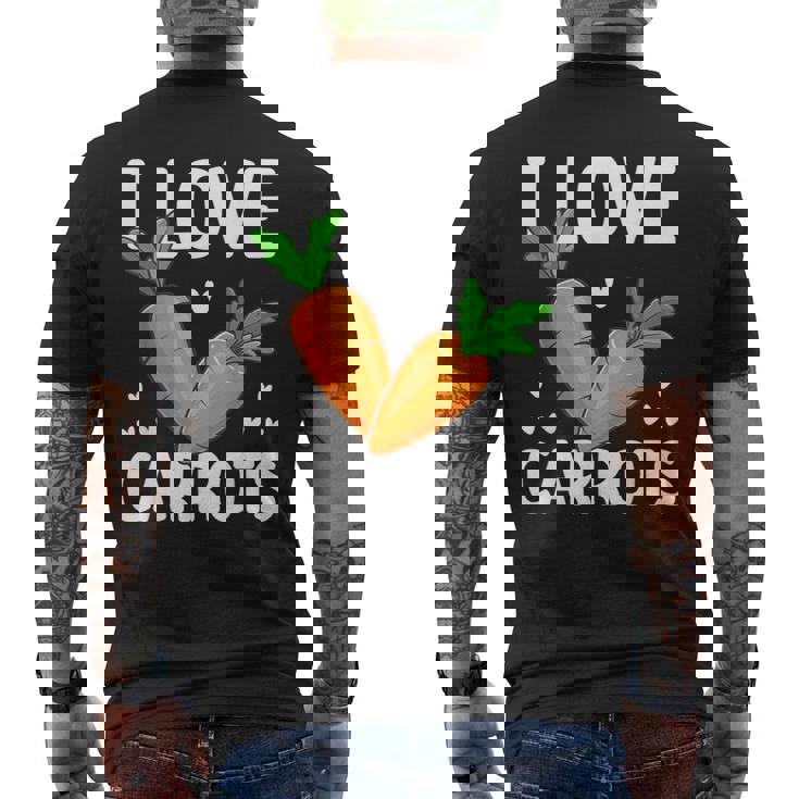 私はニンジンが大好き メンズTシャツ バックプリント