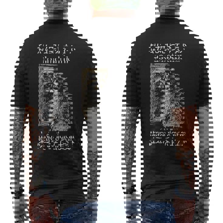 私は思わないので、私は日本のアライグマのミームではありません。 メンズTシャツ バックプリント