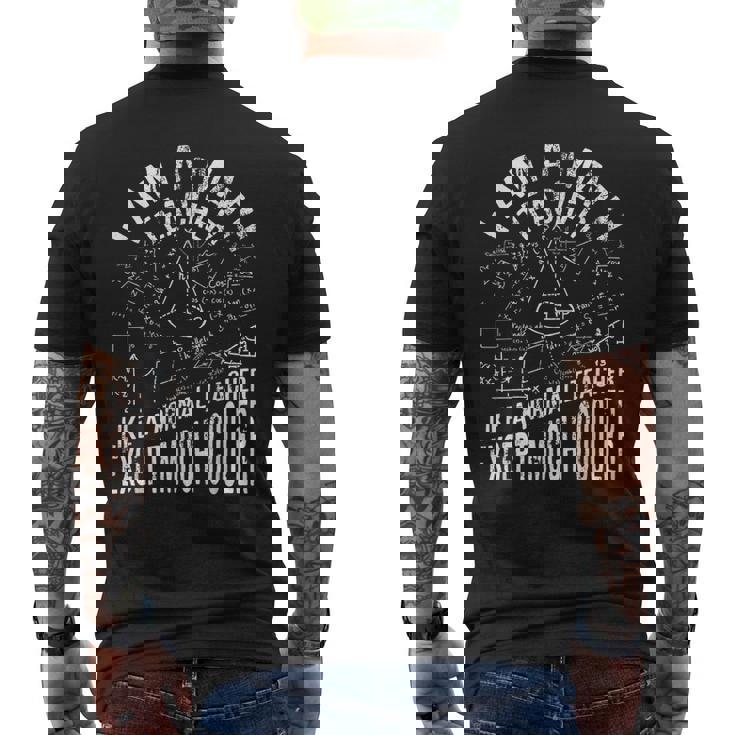 私は数学の先生です先生のための面白い数学 メンズTシャツ バックプリント