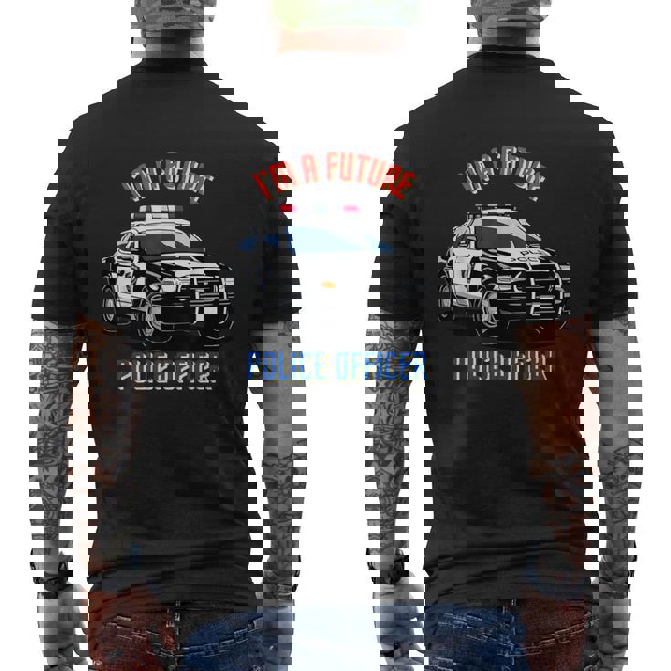 私は未来の警察官キッド・ポリス・ヤング・パトカー メンズTシャツ バックプリント