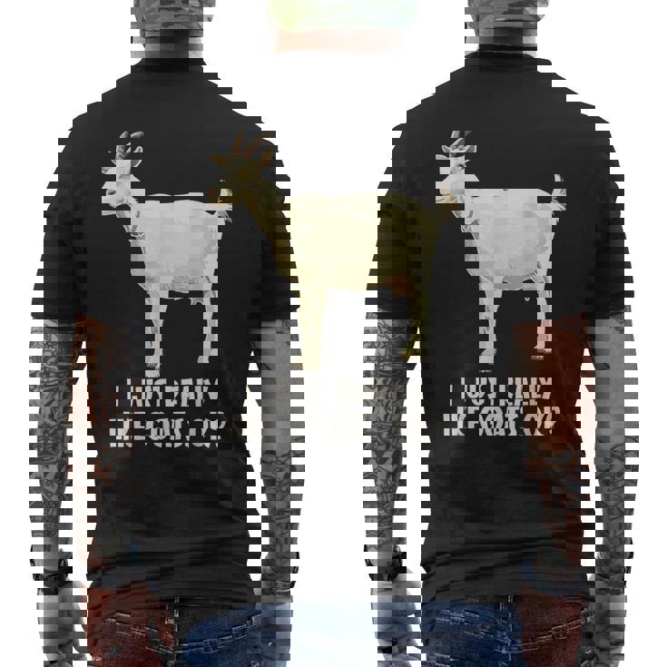 私は本当にヤギが好きです メンズTシャツ バックプリント