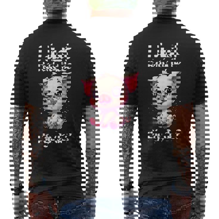 私は本当に豚が好きなだけですok メンズTシャツ バックプリント