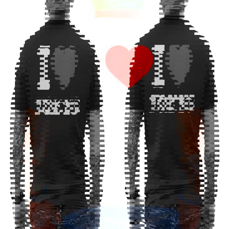 私は東京が大好きです I Love Tokyo メンズTシャツ バックプリント