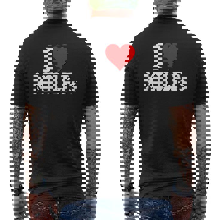 私は熟女が大好きです熟女が大好きです メンズTシャツ バックプリント