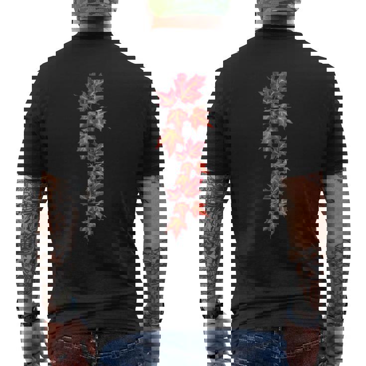 秋の紅葉のつる メンズTシャツ バックプリント
