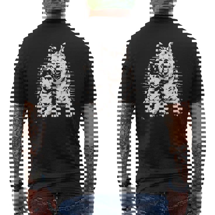 秋田犬 グラフィックtシャツ レディース メンズ メンズTシャツ バックプリント