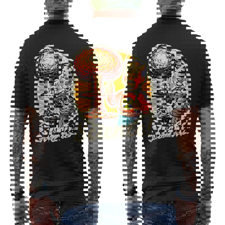 科学 核 原爆 爆発 レトロ 面白い 言葉 メンズTシャツ バックプリント
