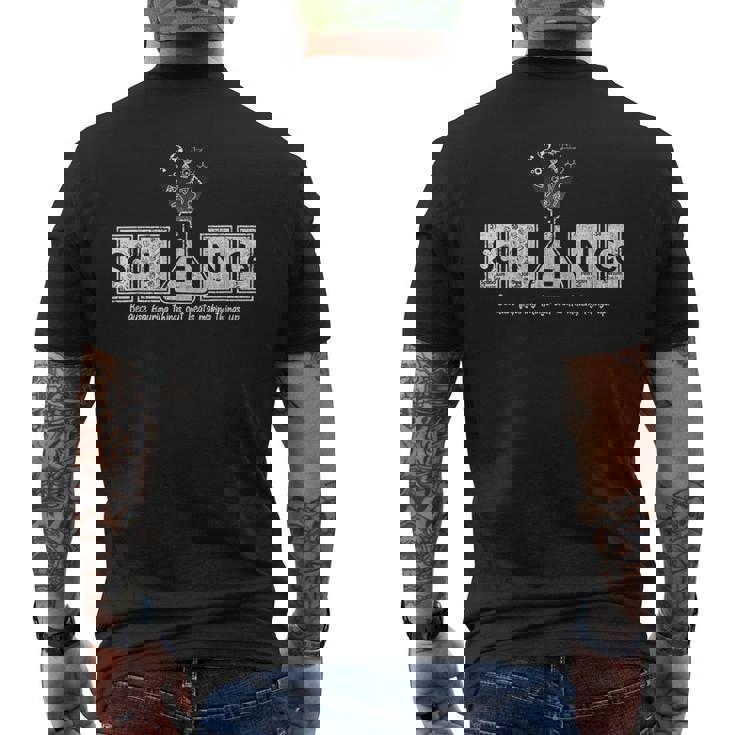 科学は魔法のようではない メンズTシャツ バックプリント