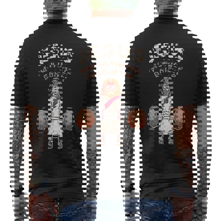 究極のデッドリフターのイエス 面白いイエス デッドリフト メンズTシャツ バックプリント