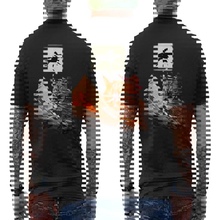 競馬 猫 ネコ 面白いtシャツ 馬tシャツ ウマ レース 馬 乗馬 メンズ おもしろグッズ ネタ 大人 男性 メンズTシャツ バックプリント