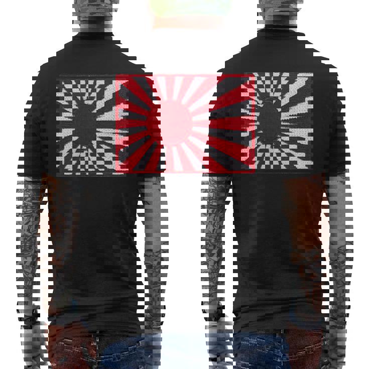 第二次世界大戦 戦争旗 日本国旗 チェスト レトロ ヴィンテージ ワッペン バッジ メンズTシャツ バックプリント