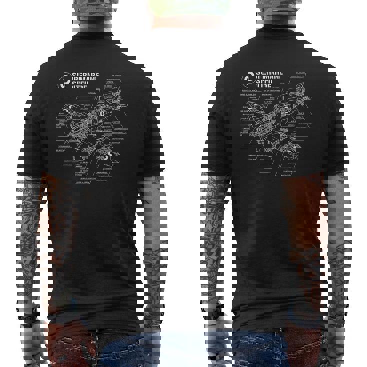 第二次世界大戦イギリスのスーパーマリンスピットファイアファイター メンズTシャツ バックプリント