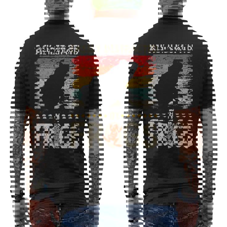 簡単に気を散らせるカエルのヴィンテージなカエル愛好家。 メンズTシャツ バックプリント