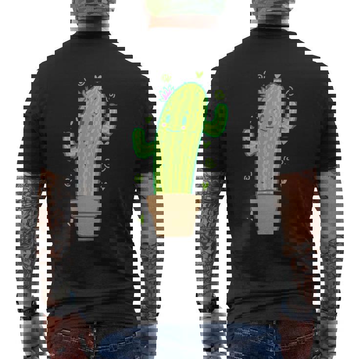 素敵なムードのサボテン メンズTシャツ バックプリント