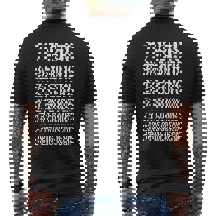 素晴らしい71歳の誕生日ギフト 面白い71歳の誕生日 メンズTシャツ バックプリント