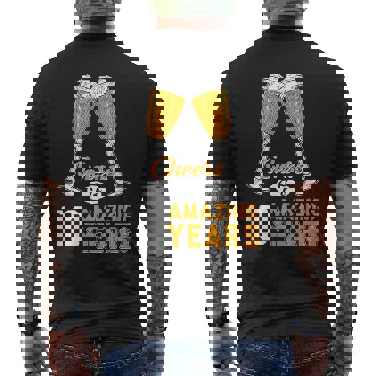 結婚10周年記念ギフト Cheers Amazing Years Married メンズTシャツ バックプリント