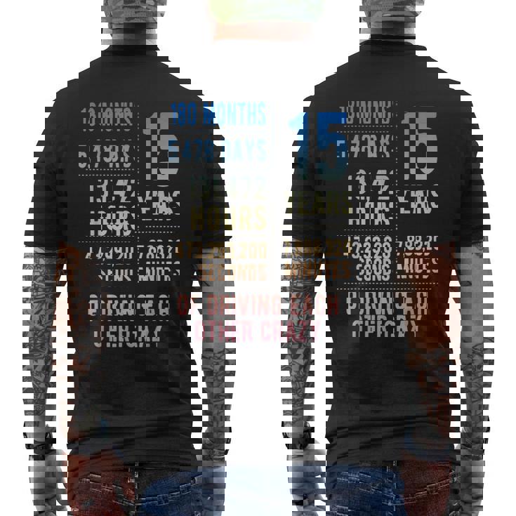 結婚15年 おもしろい 結婚15周年 メンズTシャツ バックプリント