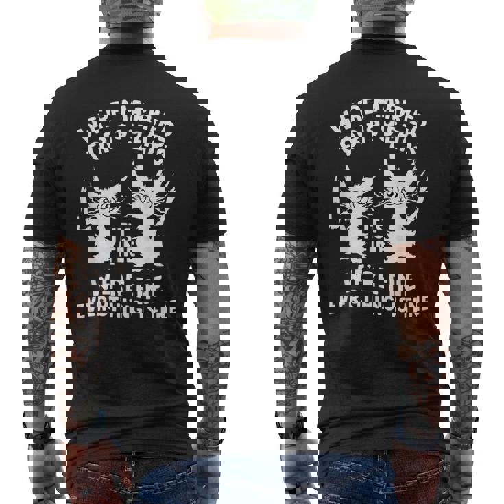 結婚19周年 結婚19年目 いい猫 面白い メンズTシャツ バックプリント