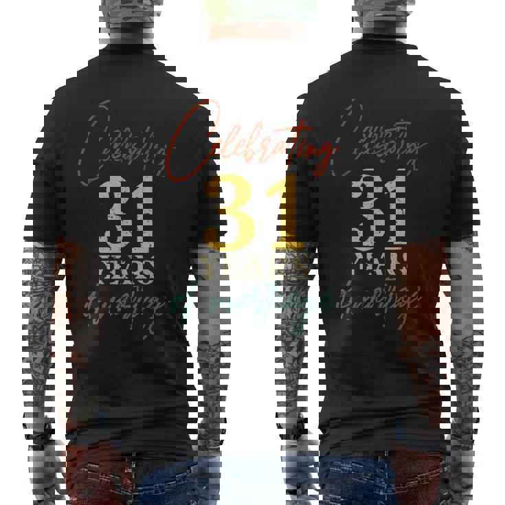 結婚31周年を祝う 結婚31周年 メンズTシャツ バックプリント