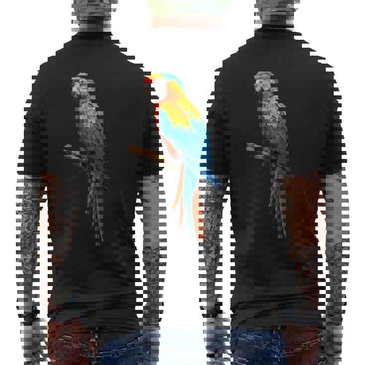 美しいオウム メンズTシャツ バックプリント