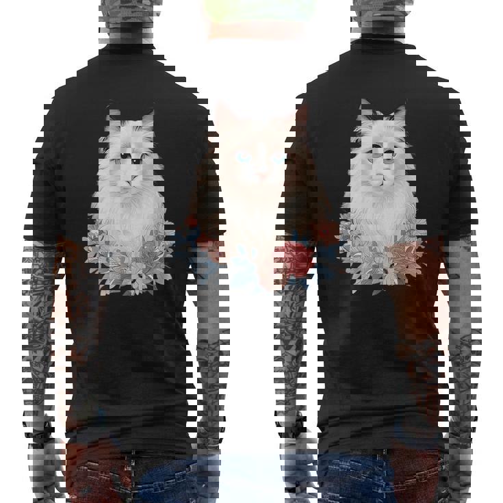 美しいラグドール猫 メンズTシャツ バックプリント