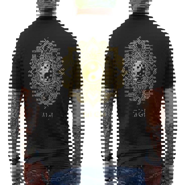 美しい太極拳、陰陽曼荼羅 メンズTシャツ バックプリント