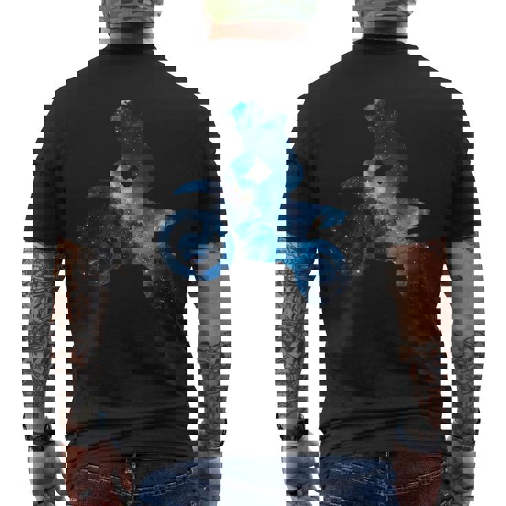 美的シルエット星宇宙スタントアートギャラクシーモトクロス メンズTシャツ バックプリント