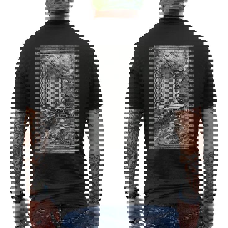 聖ジェロームの研究 アルブレヒト・デューラー ゴシック中世美術 メンズTシャツ バックプリント