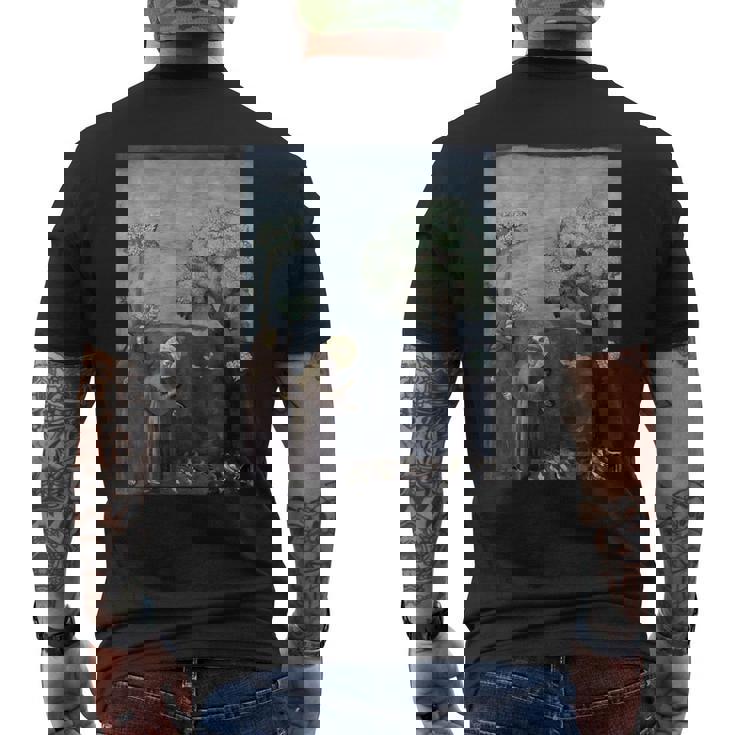 聖フランシスコ 鳥への説教 ジョット作 1299 メンズTシャツ バックプリント